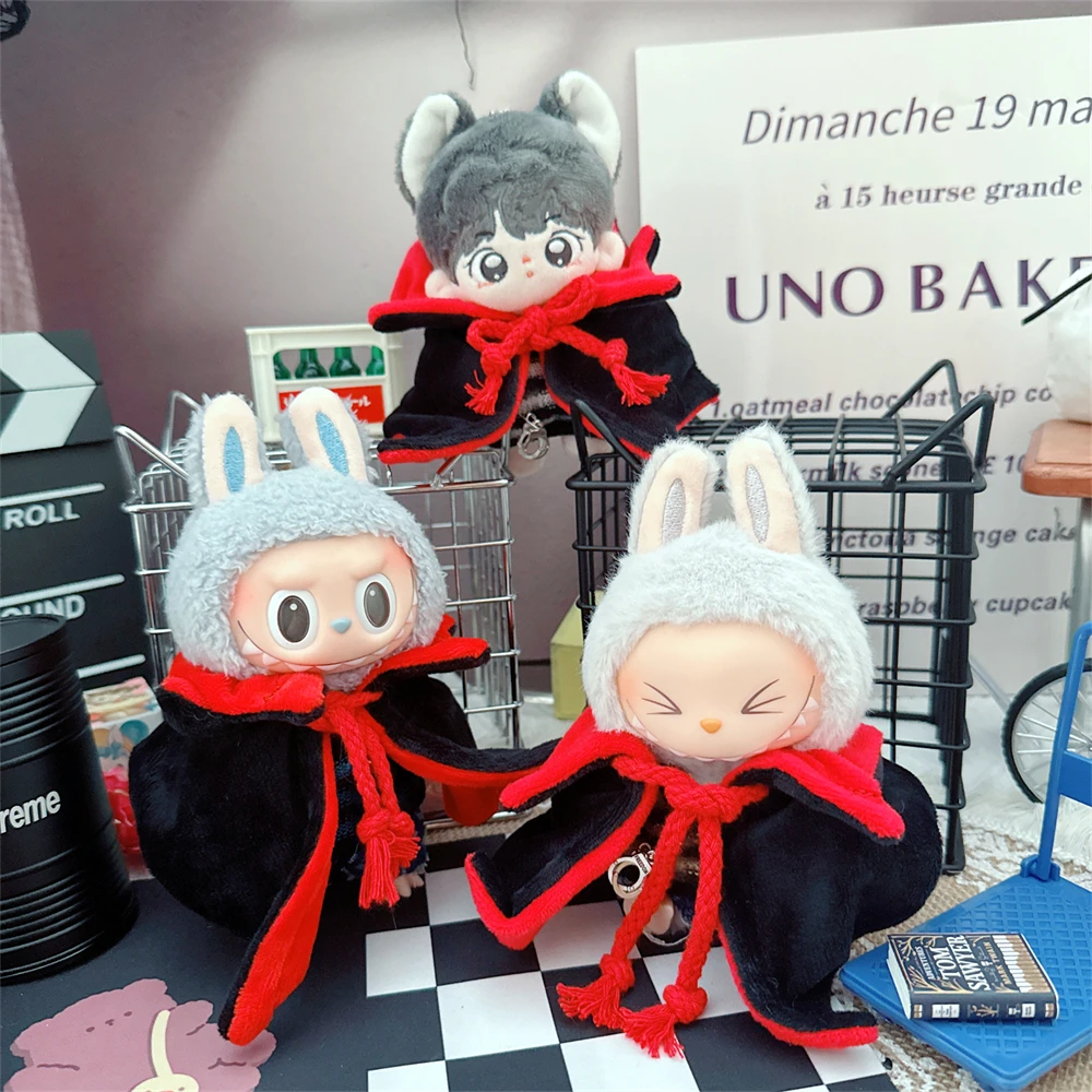 Мягкая кукла Labubu 17 см наряд аксессуары для кукол кепка на Хэллоуин Kpop II