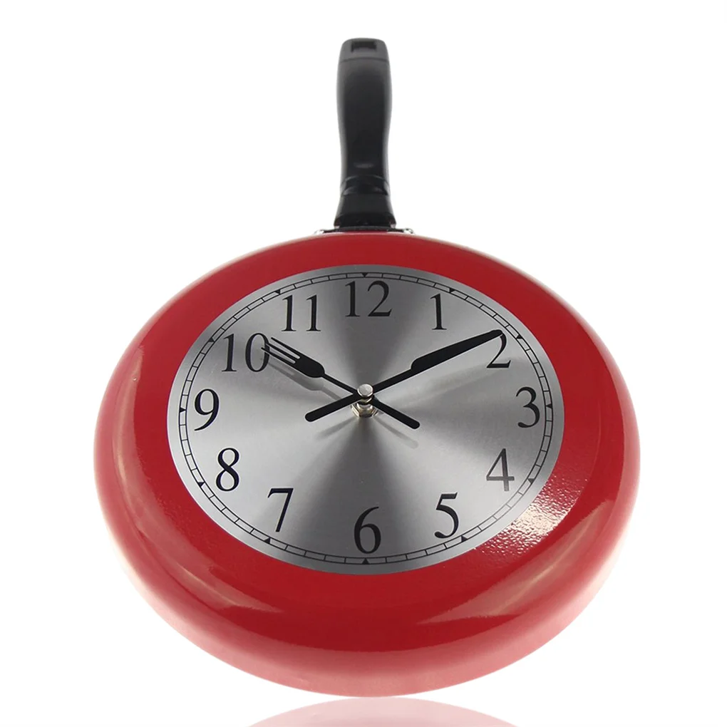 

Wall Mounted Frying Pan Clock Kitchen Digital Timer Decoration Prop Cooking Supplies Bakers Restaurant Home Kitchen Decorative