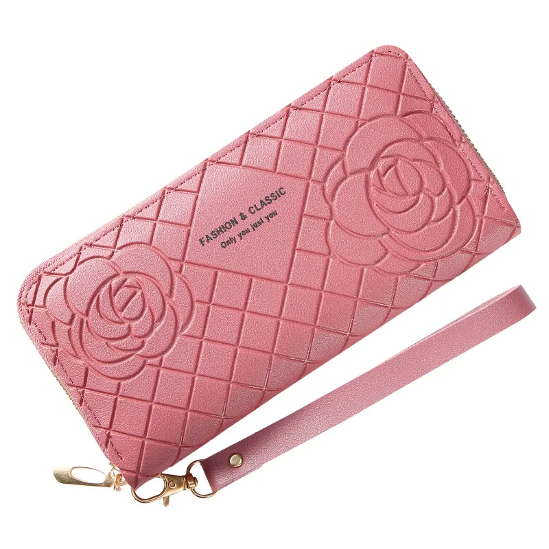 Women's Long Wallets  Fashion Zipper Flower Handbags  Cards Holder PU Leather Billfold Coin Purse