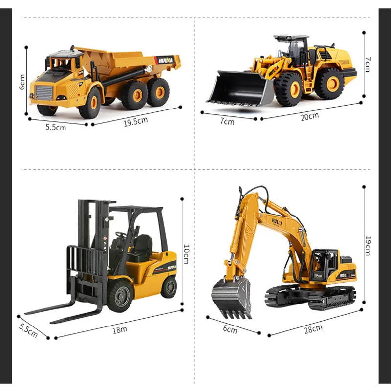 1:50 литый под давлением 4-колесный лопаточный погрузчик двухсторонний шоссейный
