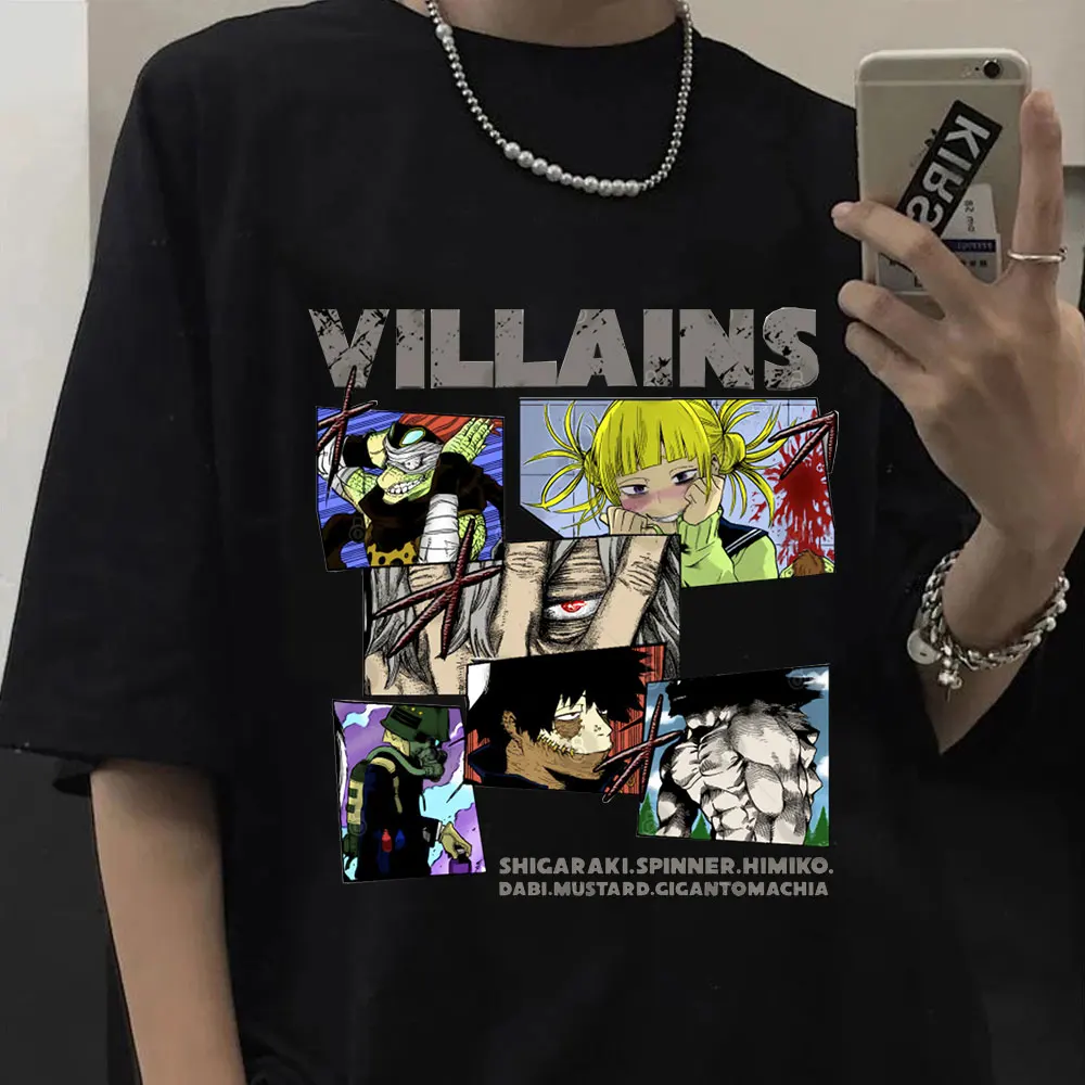 

Japanese Anime My Hero Academia My Villain Academia Printed T Shirt Men Women Fashion T-shirts Hip Hop Tee Shirts Oversized Tops