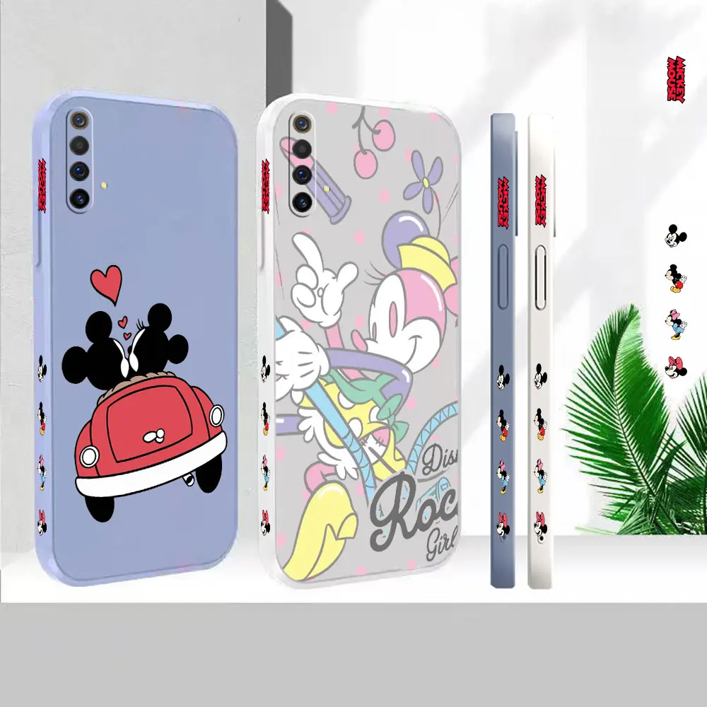 

Liquid Case For OPPO Reno 7Z 6 5F 5Z 4 4Z 2Z Ace 2 Find X6 X5 X3 X2 Realme X50 X7 Pro Lite 5G Anime Mickey Minnie Mouse Cover