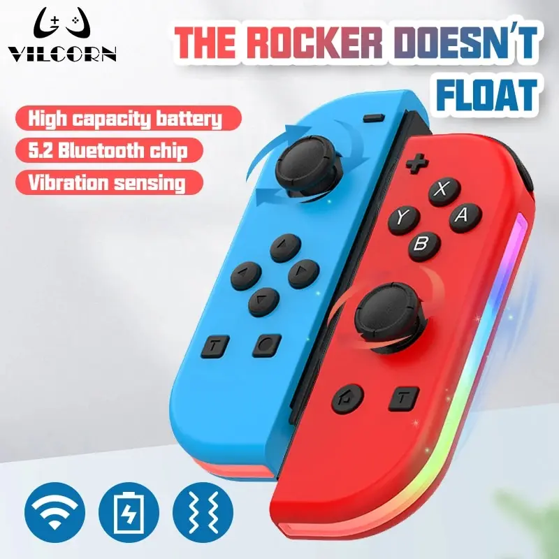 Геймпад Vilcorn Joy Rgb Led Bluetooth 5.2 С Двойной Вибрацией Для Nintendo Switch/lite/oled И Пк Yuzu -
