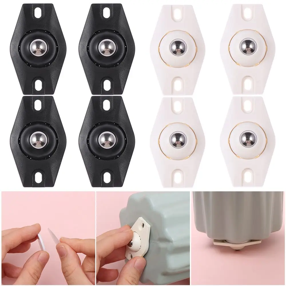 

Boxes Roller Stainless Steel Low Noise 360º Universal Wheels Mini Universal Pulley Self Adhesive Pulley Paste Casters
