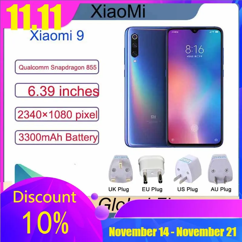 

Xiaomi 9 Smartphone Mobilephone Cell Phones Android Cellphone Dual Camera