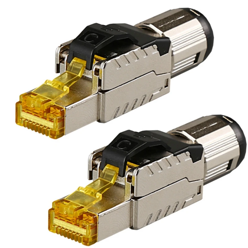 

Cat8 Промышленный Ethernet-разъем RJ45, экранированный полевой штекер, простой металлический литой коннектор для завершения