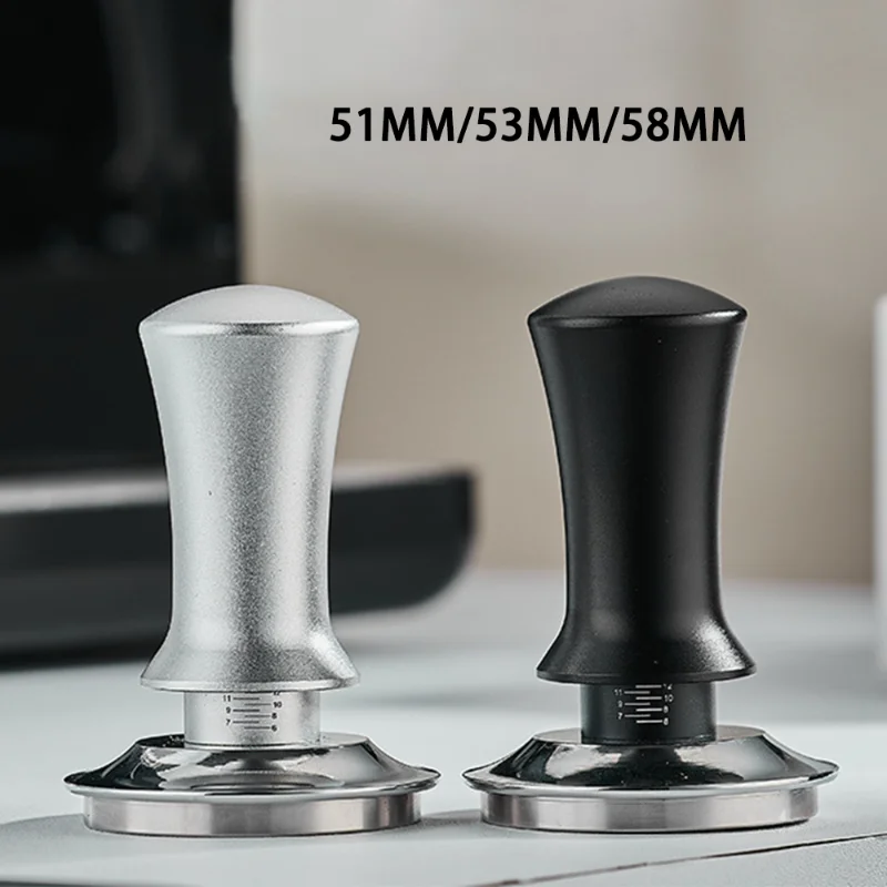 

51/53/58mm Stainless Steel Coffee Tamper with Scale Solid Constant Pressure Powder Hammer Adjustable Coffee Filler Barista Tools