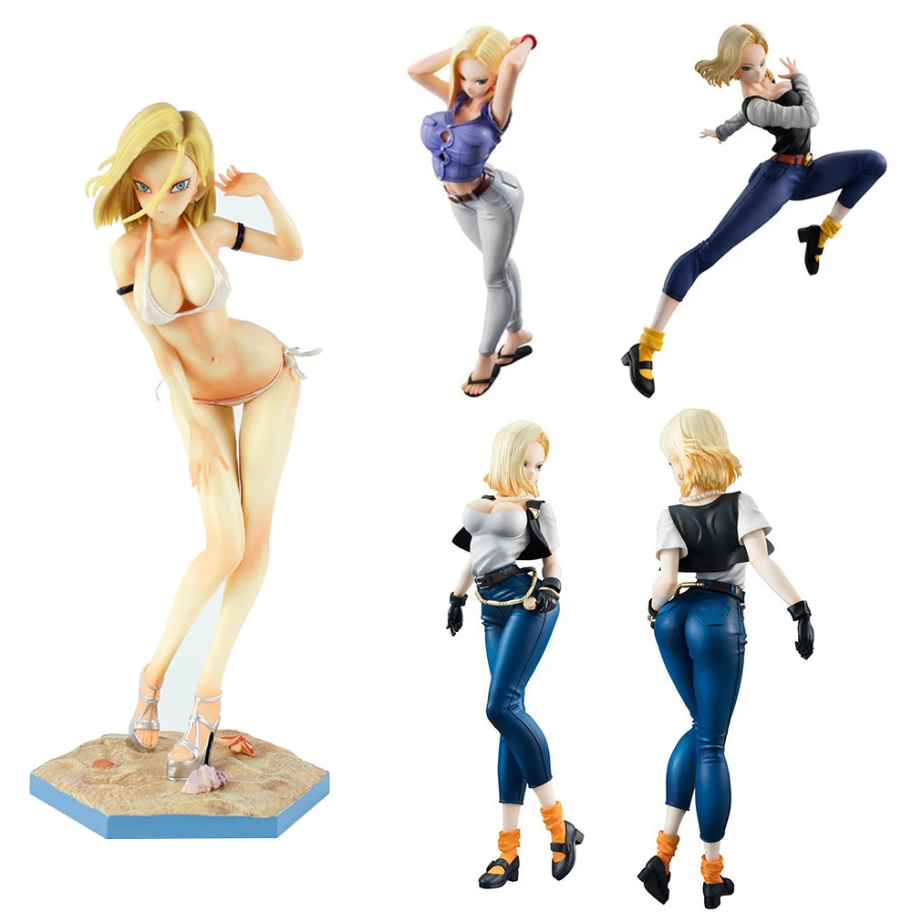 

Фигурка Dragon Ball DBZ, фигурка Сон Гоку, Android 18, супер игрушки лазури, драконий жемчуг, модель 20 см, 8 дюймов, фигурка из ПВХ