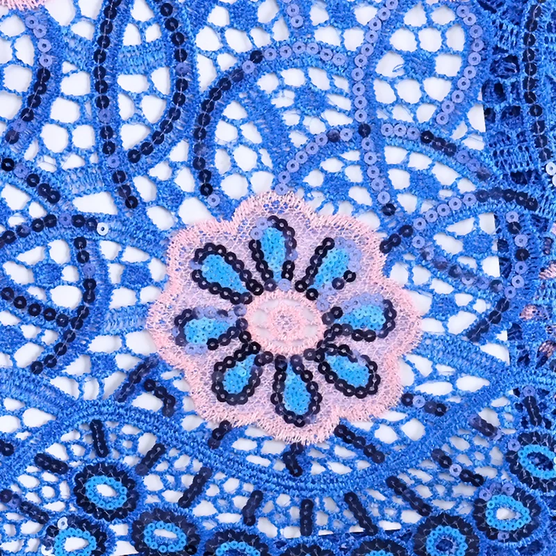 Королевский синий африканский шнур сетчатая кружевная ткань 2023