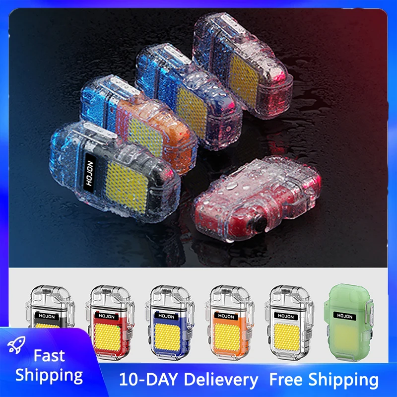 

USB фонарик с двойной электрической дугой, многофункциональный карманный водонепроницаемый фонарик для ночной езды, наружное освещение