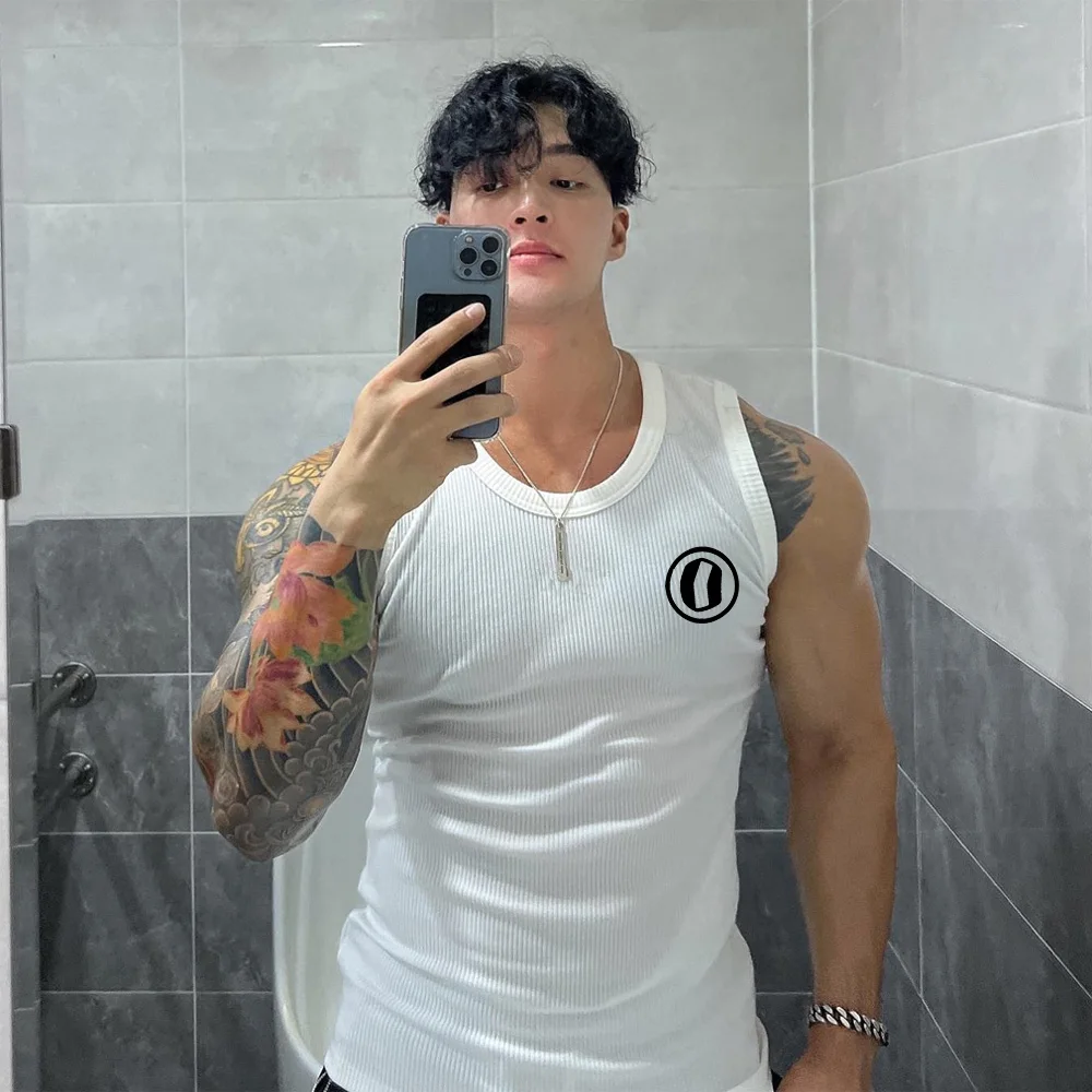 Мужская майка повседневная с круглым вырезом спортивный топ для фитнеса жилет