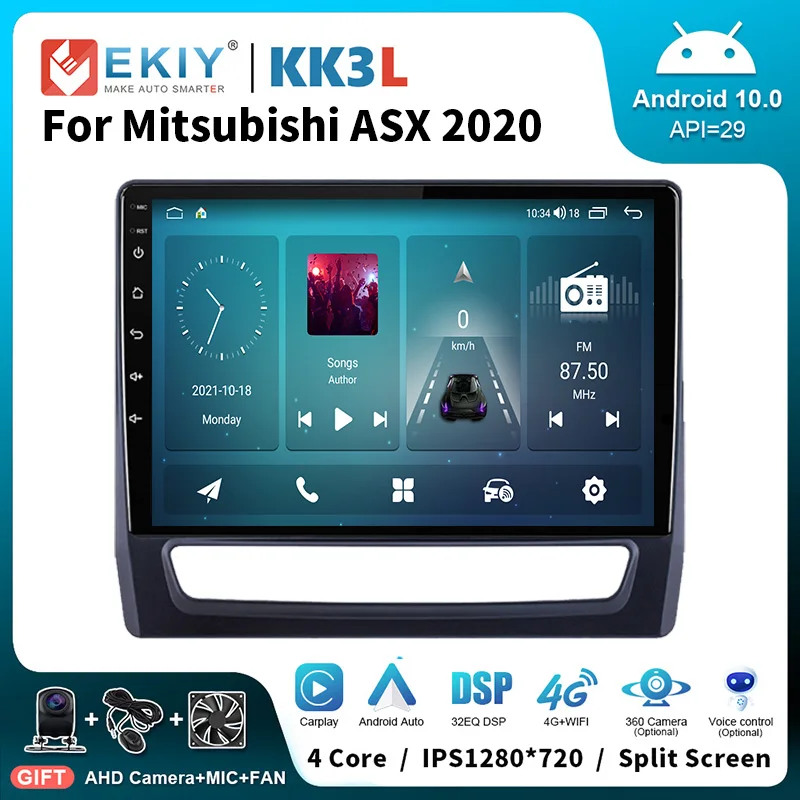 

EKIY KK3L Android стерео Автомагнитола для Mitsubishi ASX 2020 мультимедийный видеоплеер навигация GPS все в одном Carplay головное устройство