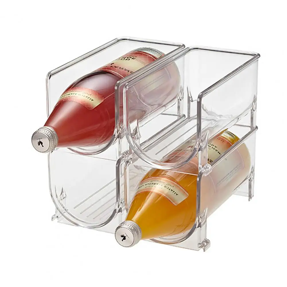 

Stackable Wine Rack Bottle Holder 1Pc Refrigerator Organizer Universal Beverage Bottle Organizer Champagne storage box