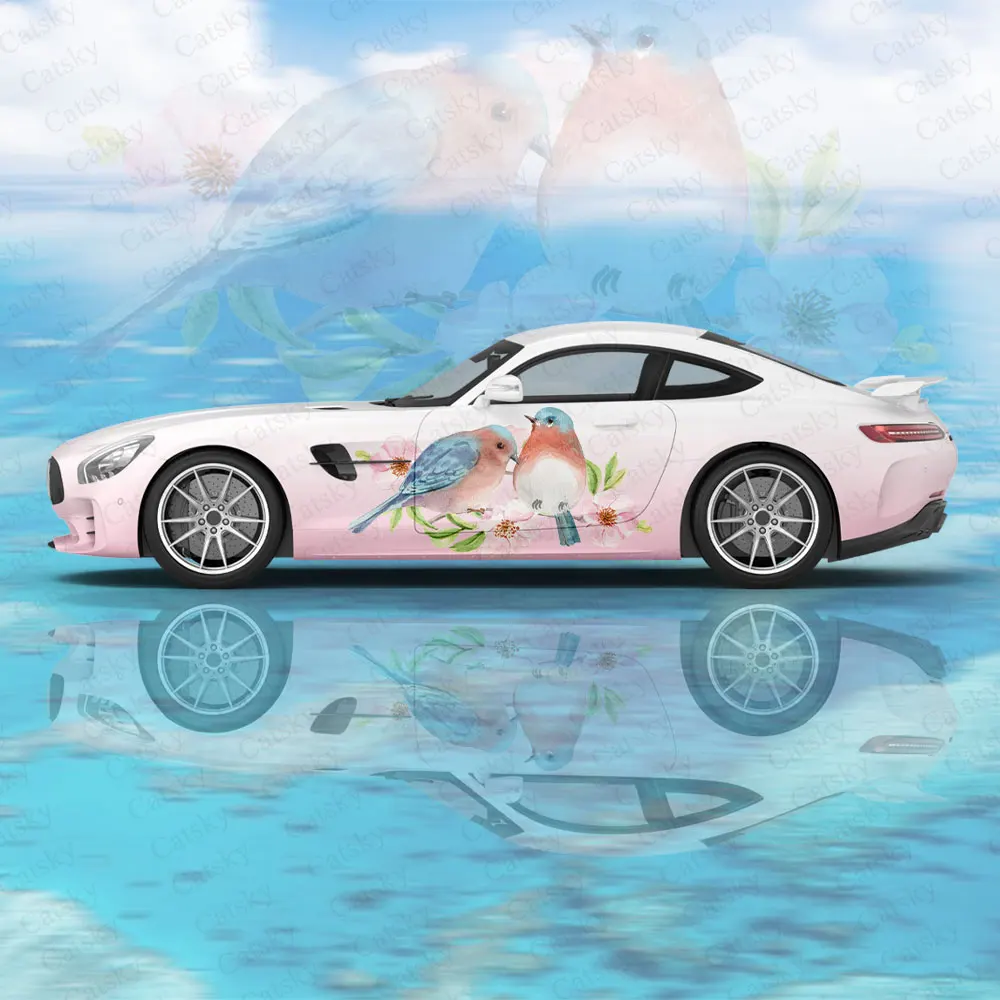 

Забавные Цветы и птицы, автомобильная оболочка, защитная наклейка, креативная наклейка, модификация внешнего вида автомобиля, декоративная наклейка