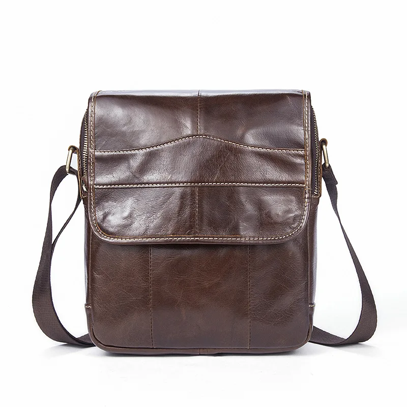 

Business Shoulder Messenger Bag Genuine Leather Square Bags Natural Cowhide Handbags High Quality leather Crossbody Travel Bags