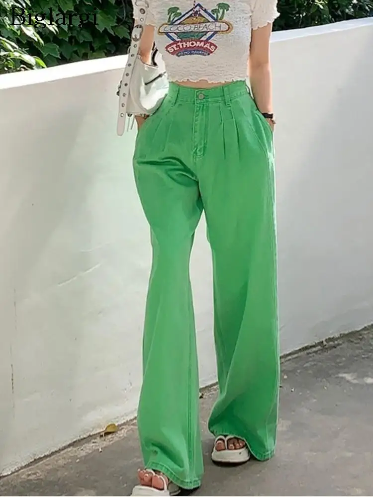 

Jeans Long Pants Women High Waist Hole Pleated Loose Ladies Jeans Trousers Casual Wide Leg Modis Woman Jeans Pants 2023