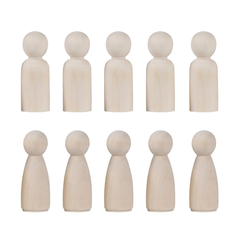 

20pcs Wooden Peg Dolls Unfinished People Body Toys DIY Painting Graffiti Puppet Body Dolls Wooden Human Figure Body for