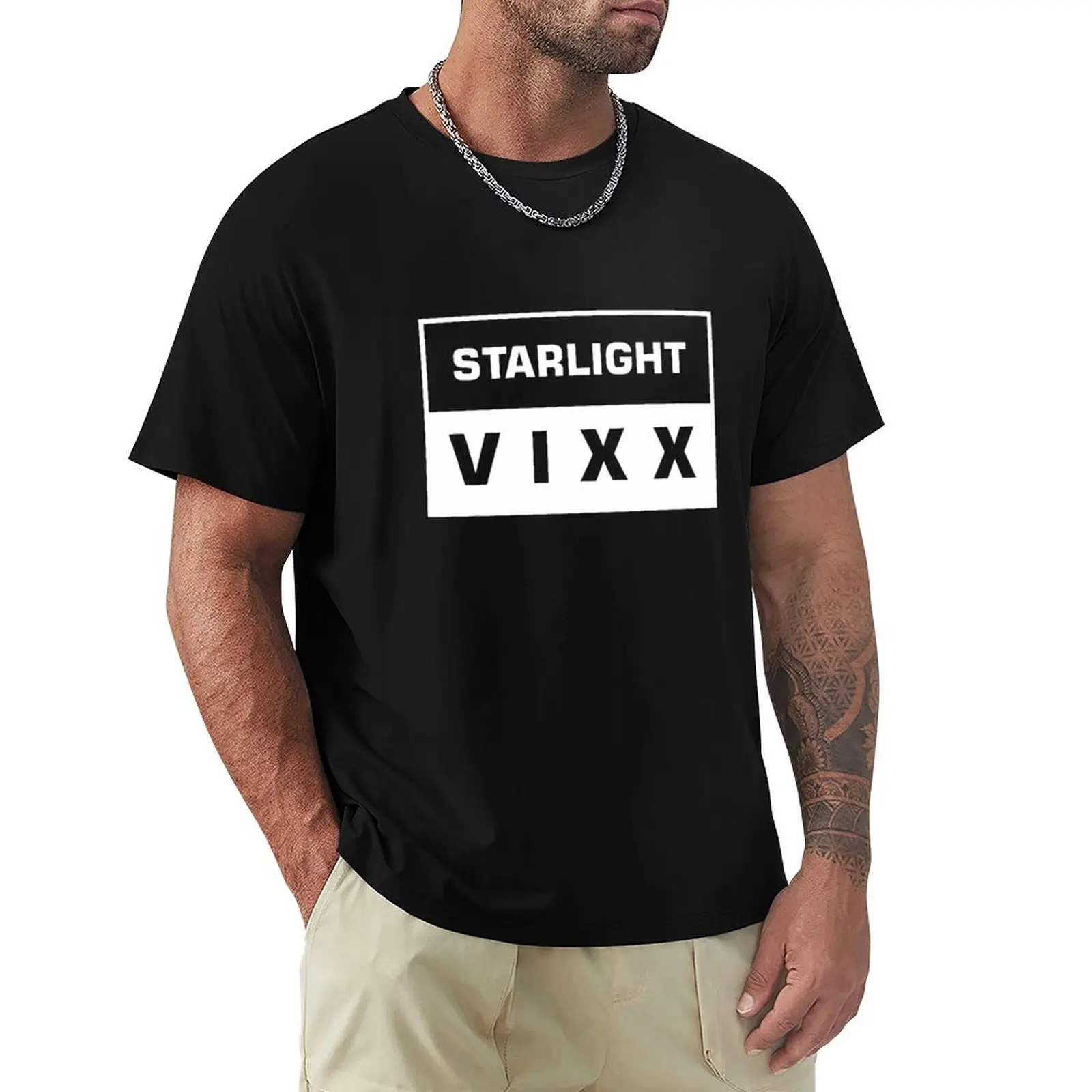 Фото Футболка VIXX - STARLIGHT, повседневная, с коротким рукавом, для фестивалей №1