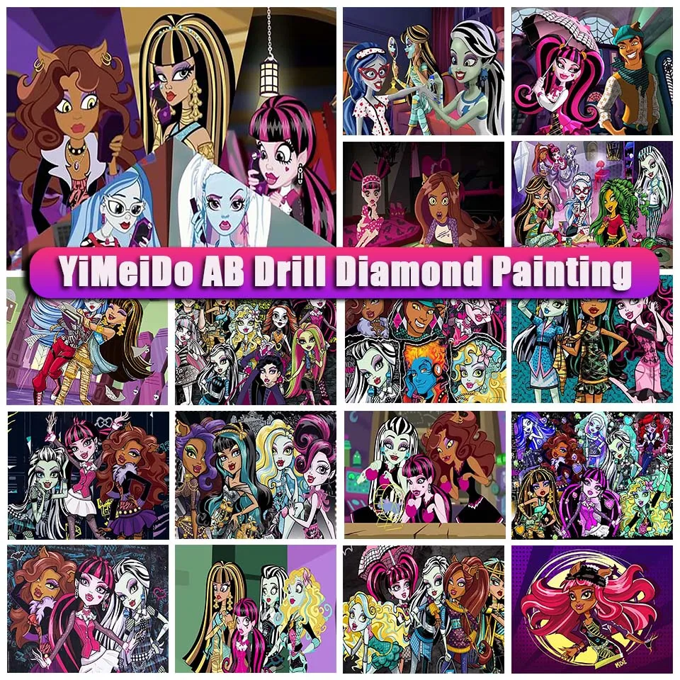 

Сумка YiMeido на молнии, алмазная живопись AB, мультяшная Мозаика из страз, вышивка крестиком для девочек, украшение для детской комнаты «сделай сам»