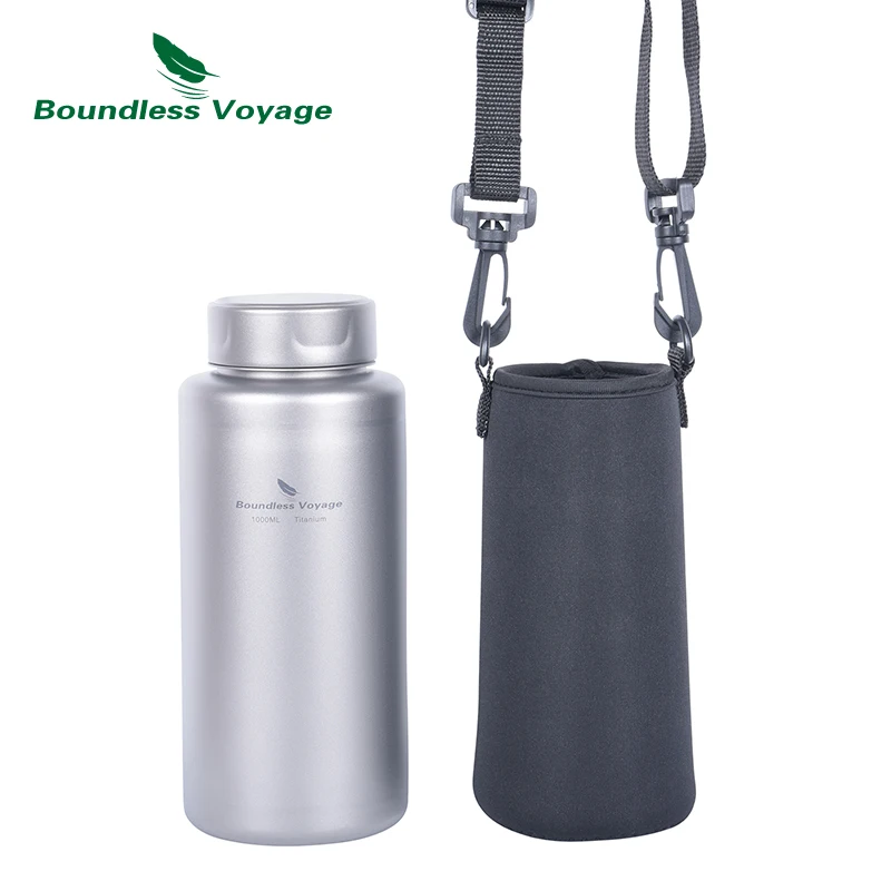 Boundless Voyage Wide Mouth Titanium Single-layer Sports Water Bottle Leakproof Drinkware Outdoor Cookware for Camping 1L/33.8Oz