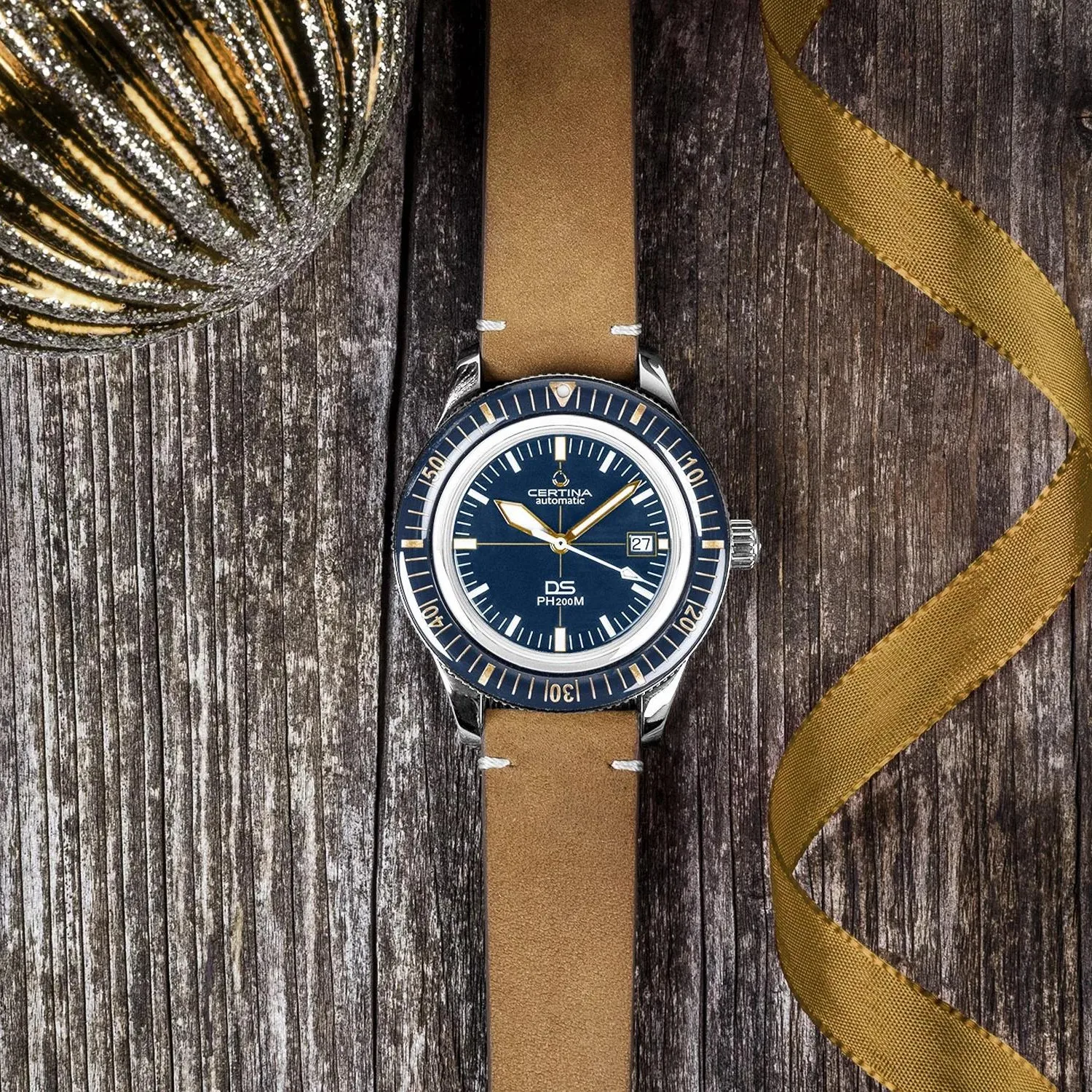 

2023 Top Certina Watch for Men Trendy Brand Fashion Delicate Simple Blue Black Luminous Dial Casual Fine Leather Band Buckle