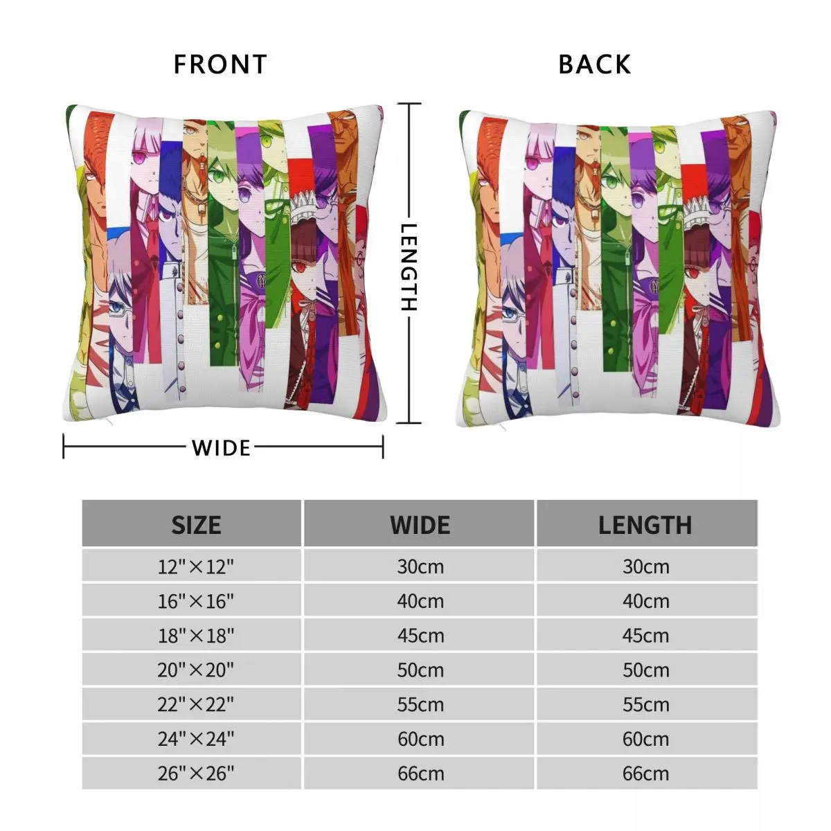 Полностью литая наволочка Makoto Naegi мягкая детская в подарок подушка виде