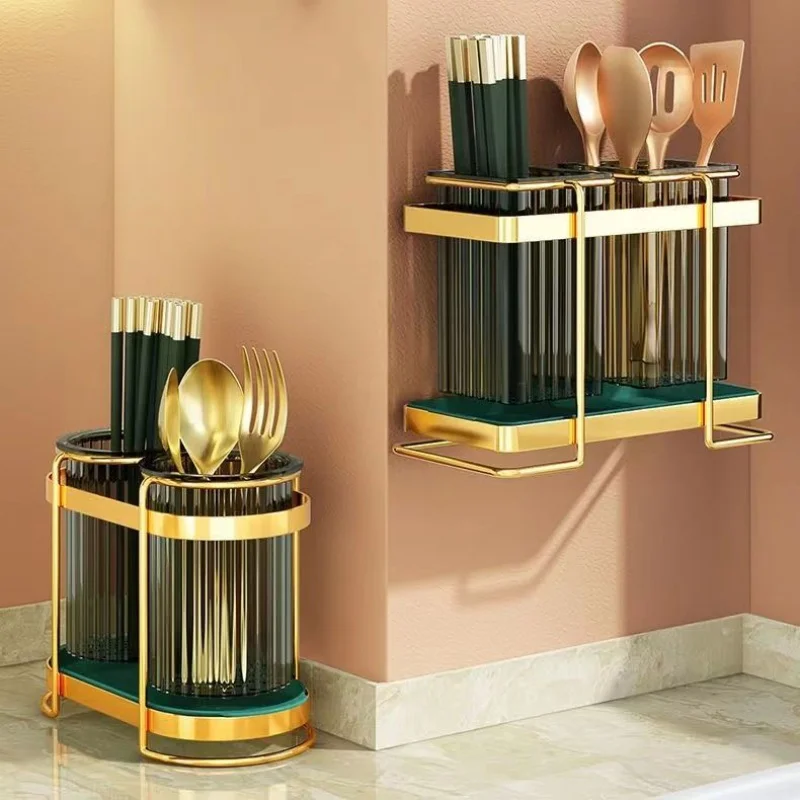 

Light luxury wall hanging drain shelf Kitchen spoon storage