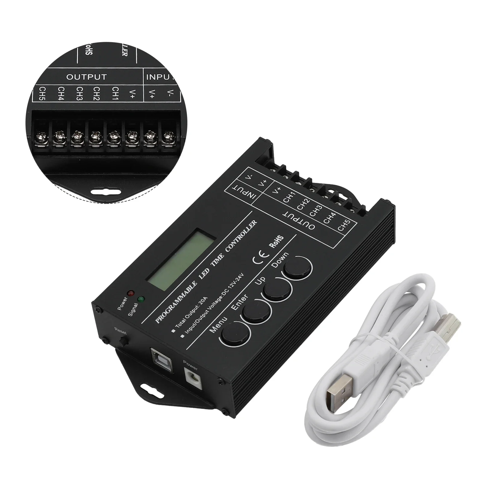 Программируемый по времени контроллер светодиодного дисплея RGB TC420 таймер