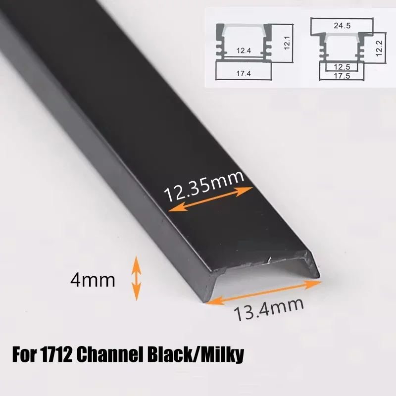 

Светодиодный профиль диффузор milky white black для U/V/W/Y-каналов Khelse