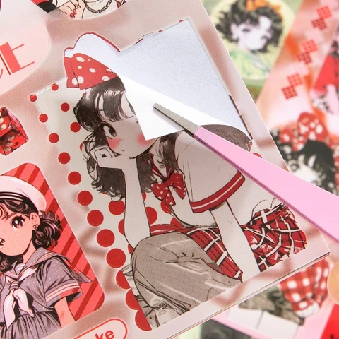 Японская книжка-наклейка с мультяшками
