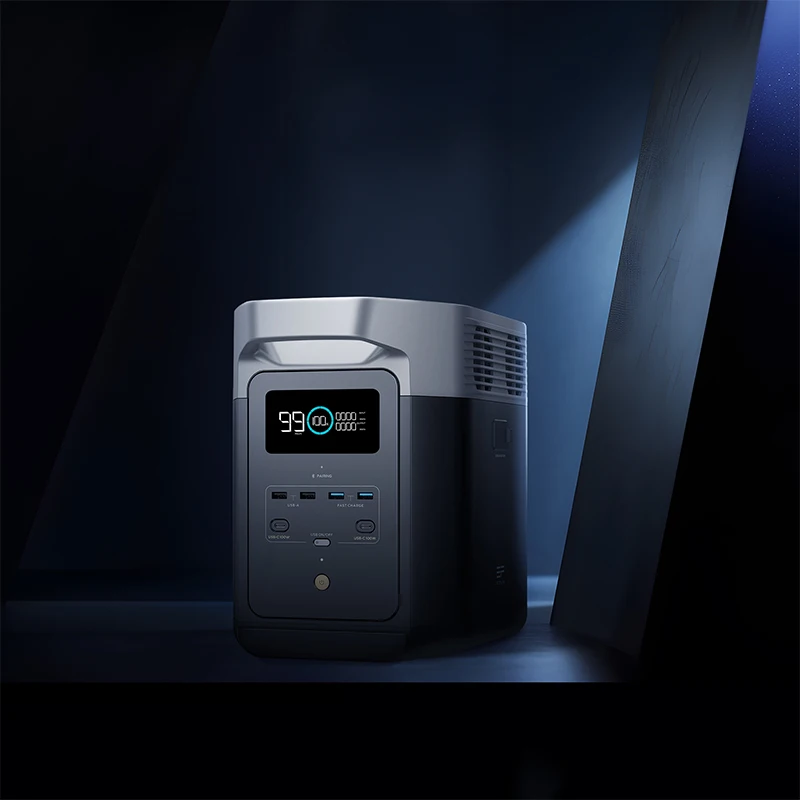 Фото EcoFlow DELTA 2 + Solar Hat 1024Wh, литий-полимерный аккумулятор, быстрая зарядка, USB-интерфейс, пластиковый корпус, выходная мощность 1200 Вт, с вилкой. №3