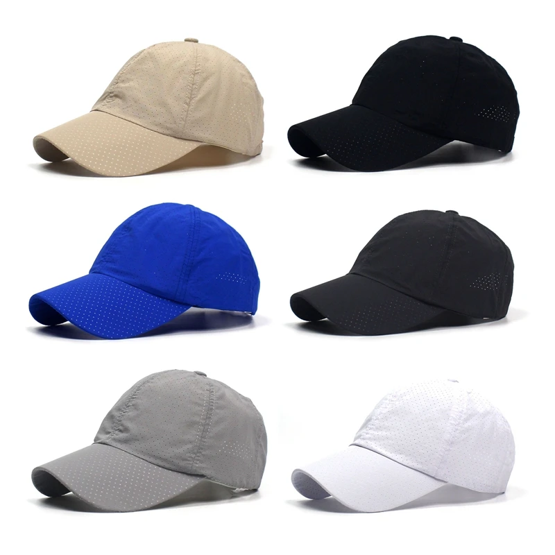 

New Men Women Summer Baseball Cap Quick Drying Hats Unisex Breathable Sport Pure Color Snapback Hat Bone Baseball Hat