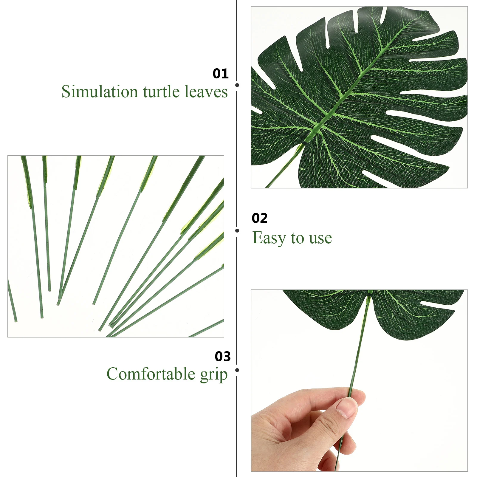 

12 Pcs Artificiales Para Home Decoration Supplies Palm Leaf Banquet