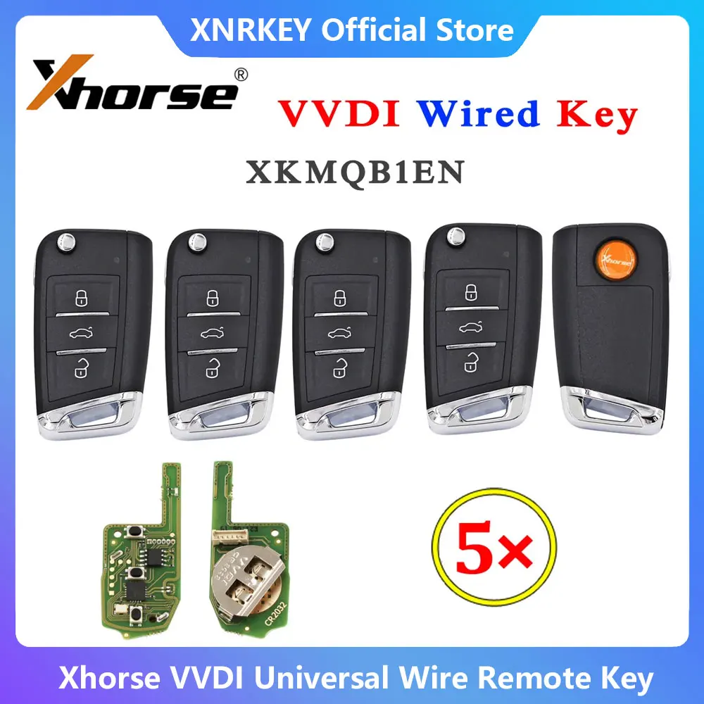 

5Pcs/Lot Xhorse XK Series XKMQB1EN Universal Wire Remote VVDI Car Key for VVDI2 / VVDI Mini / Key Tool Max for VW Skoda MQB