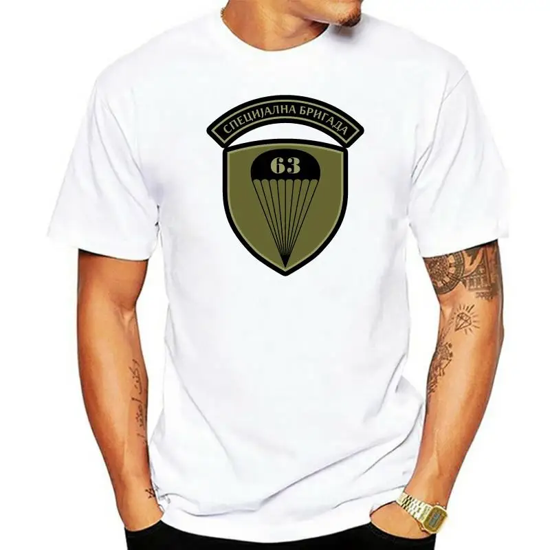 2022 Summer Fashion Casual Men O-Neck T Shirt Inspired Serbian Special Force 63 Parachute Battalion Black Design