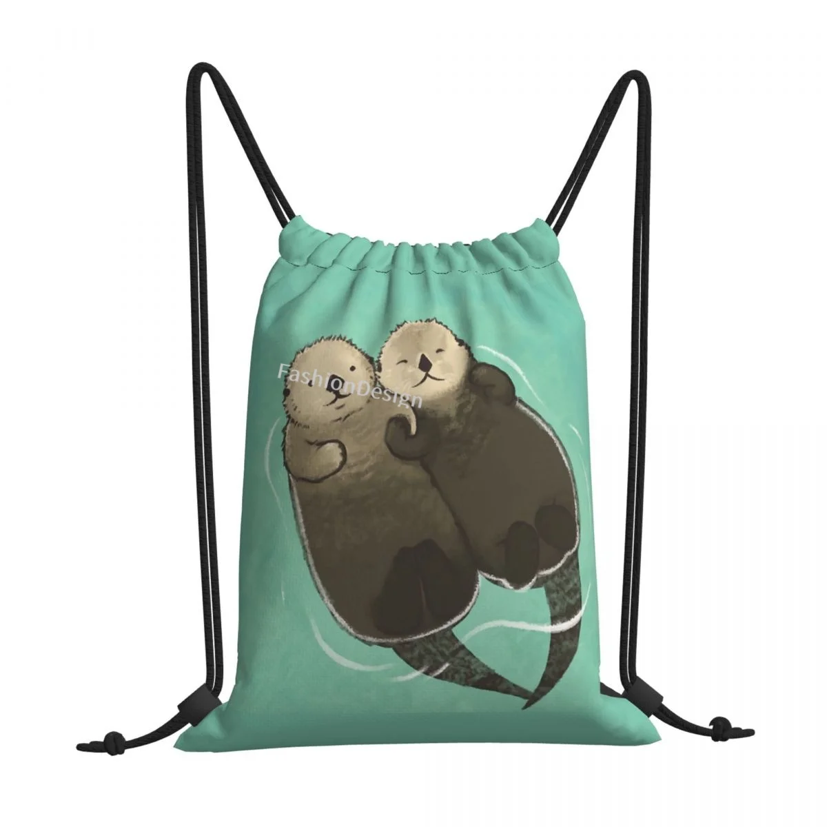 

Significant Otters Holding Hands Culture Kawaii Drawstring Bags Shopping Shoe Clothes Storage Multi-function Teen Rucksack Pouch