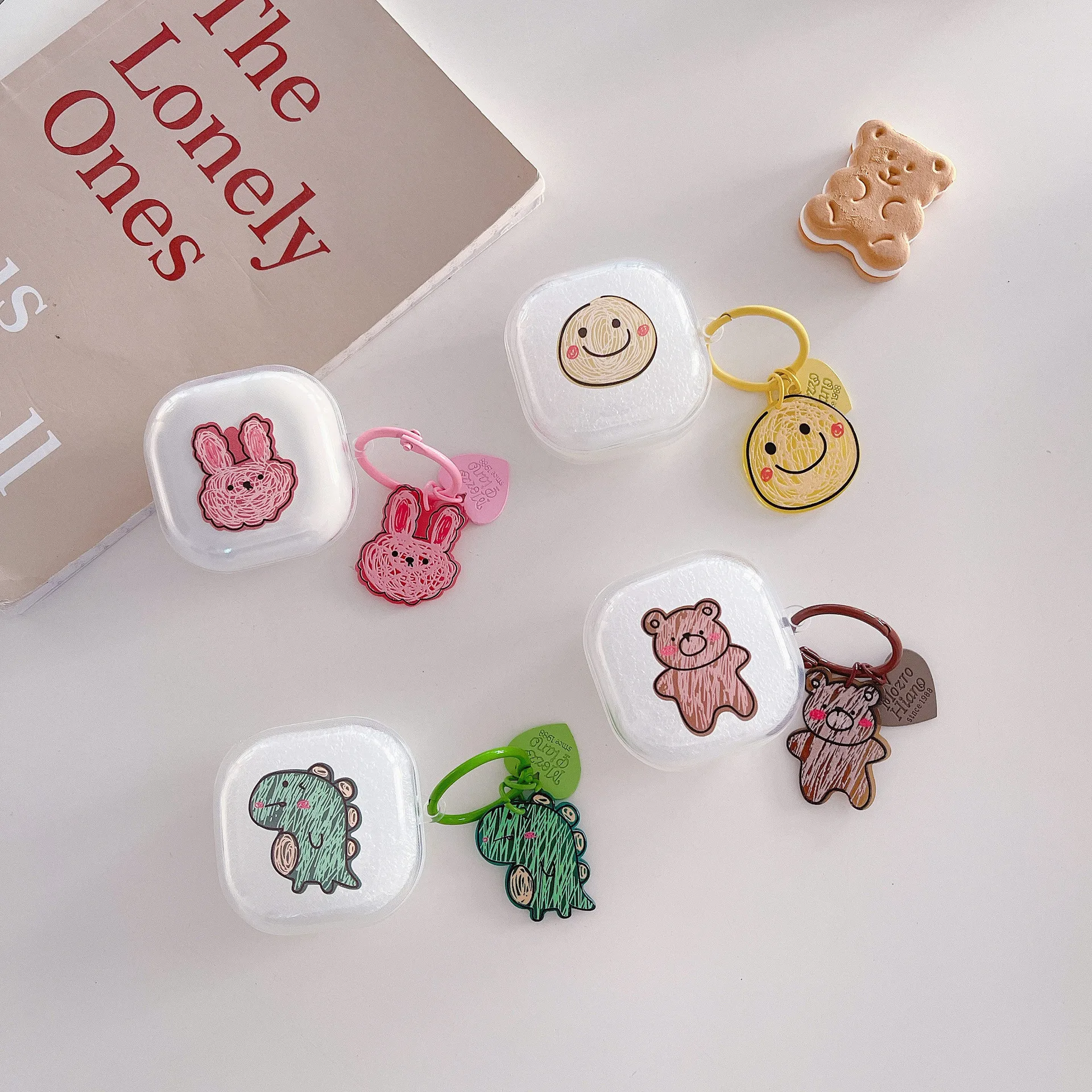 

Cute Graffiti Transparent Earphone Case For Samsung Galaxy Buds Live/Pro/2 Wireless Bluetooth Headphone Protective Cover