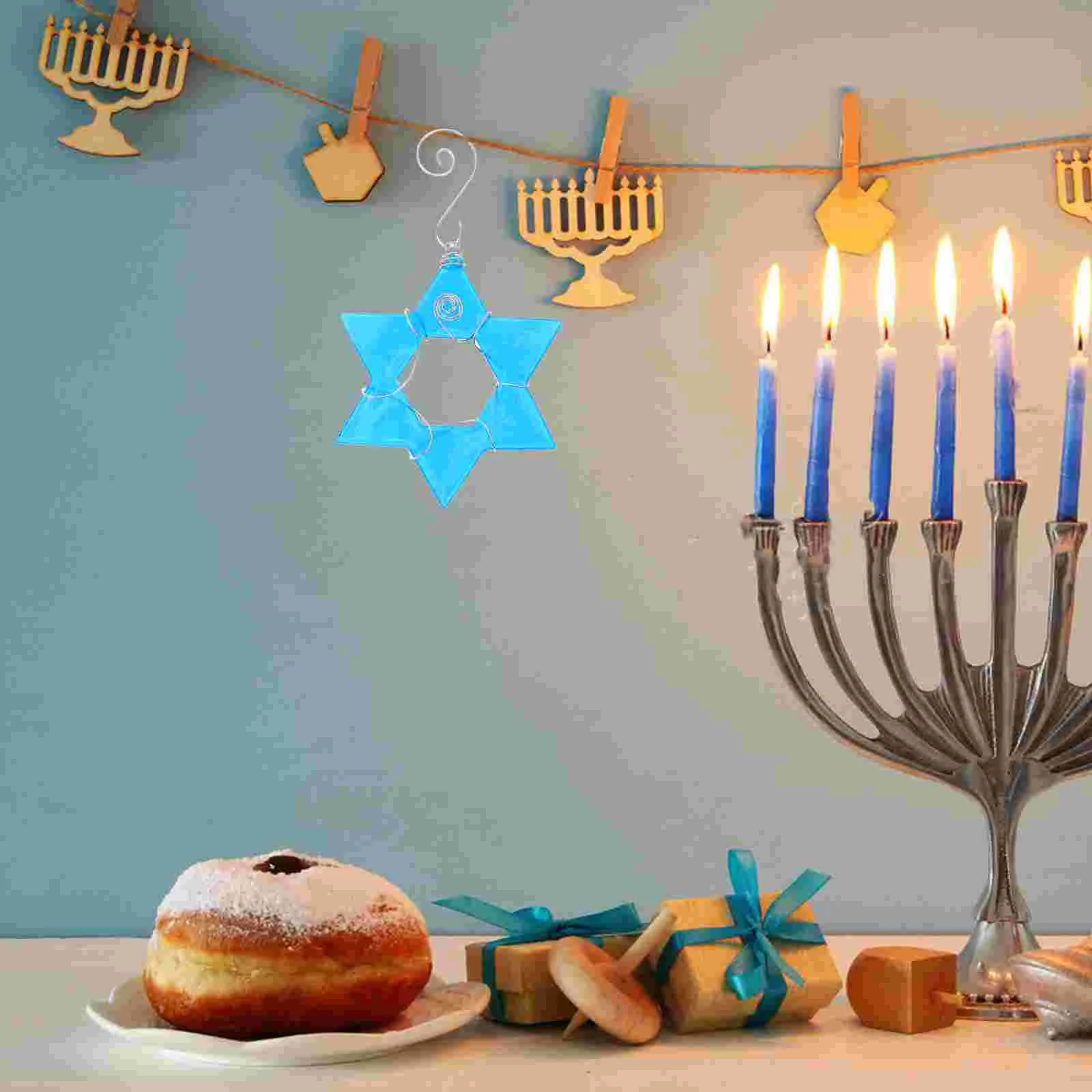 Украшение для елки Chanukah подвеска с шестью заостренными звездами рождественские