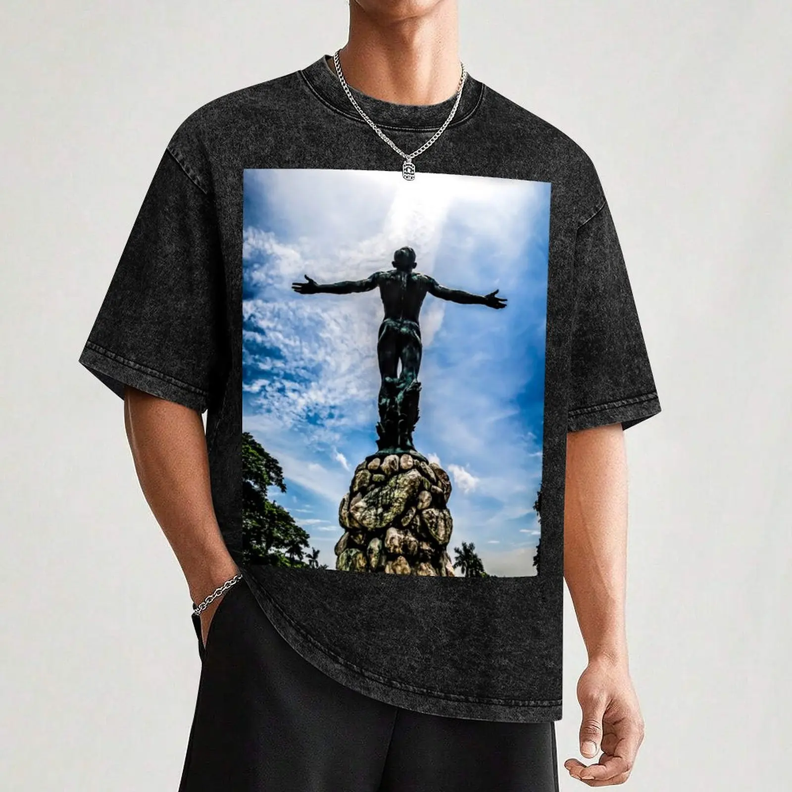 Футболка Университет Филиппин Oblation черные мешковатые рубашки в стиле аниме