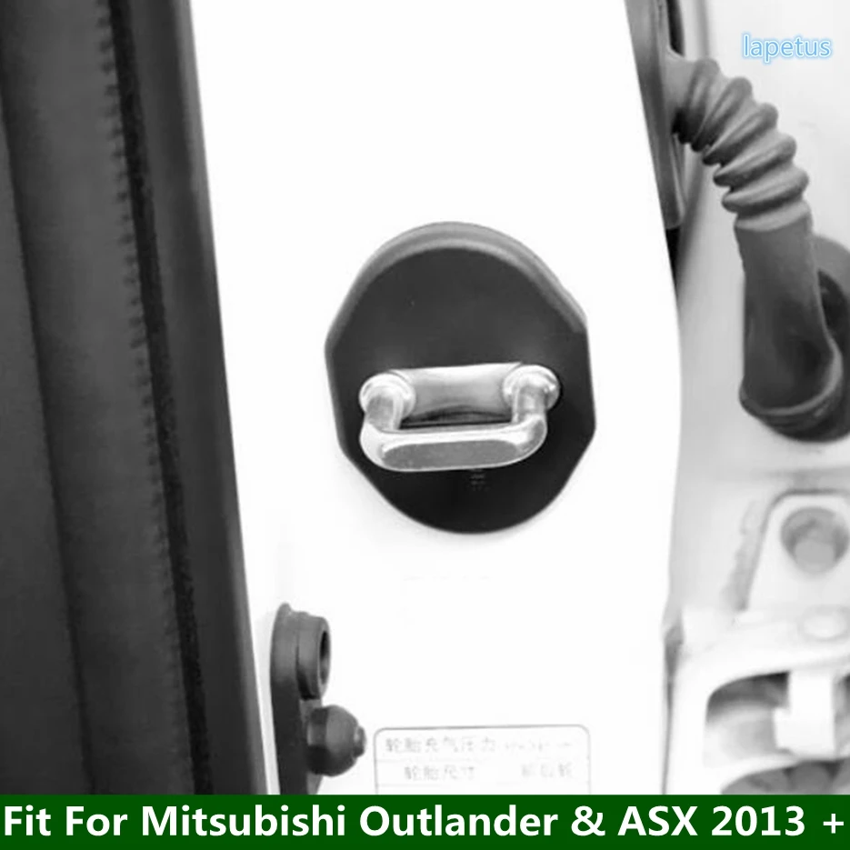 

Black Interior Modified Accessories Parts For Mitsubishi Outlander & ASX 2013 - 2021 Car Door Lock Protective Cover Trim 4PCS