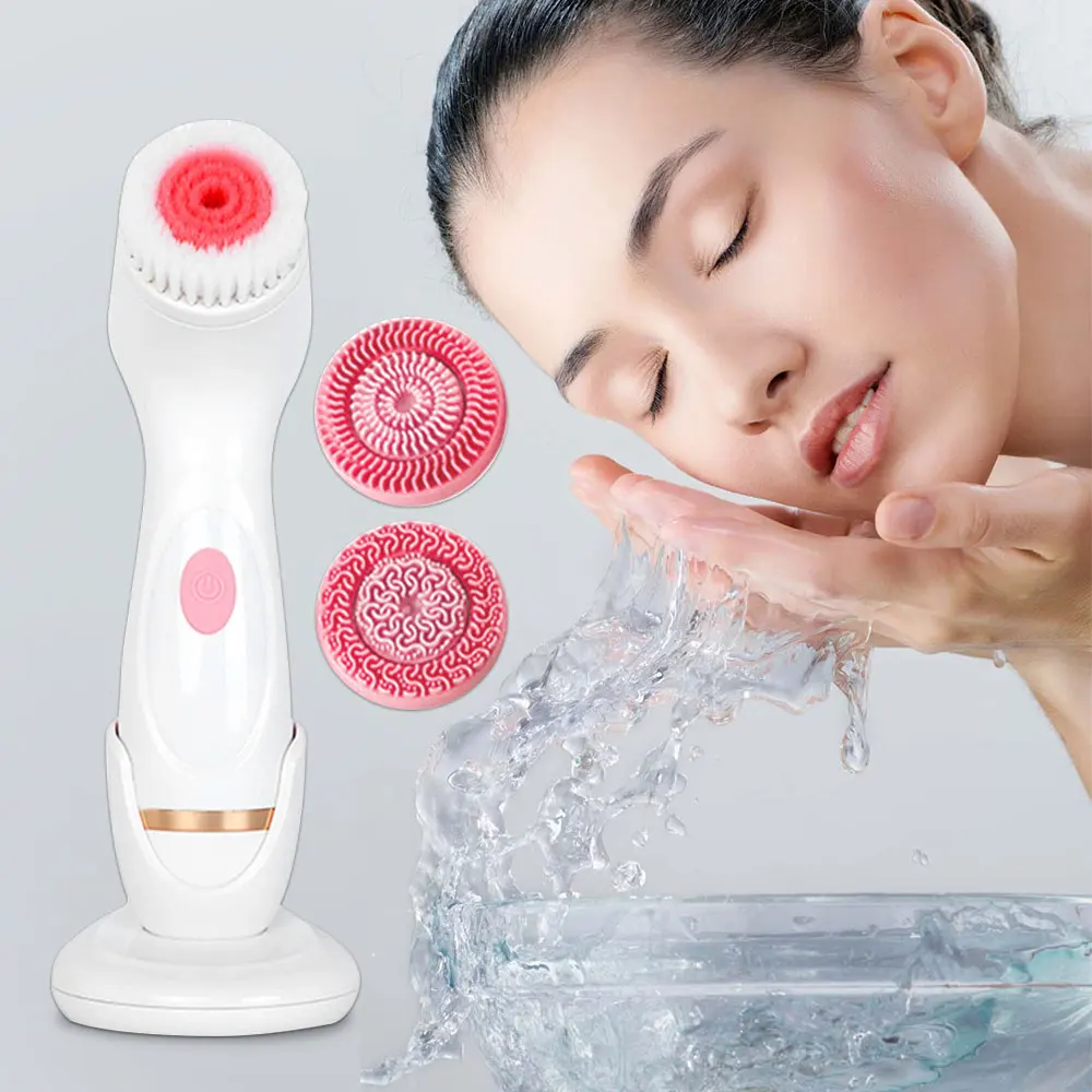 

3 In 1 Electric Rotating Facial Cleansing Brush Waterproof Pore Ceaner Deep Cleaning Spin Brush Blackhead Remover Facial Massage