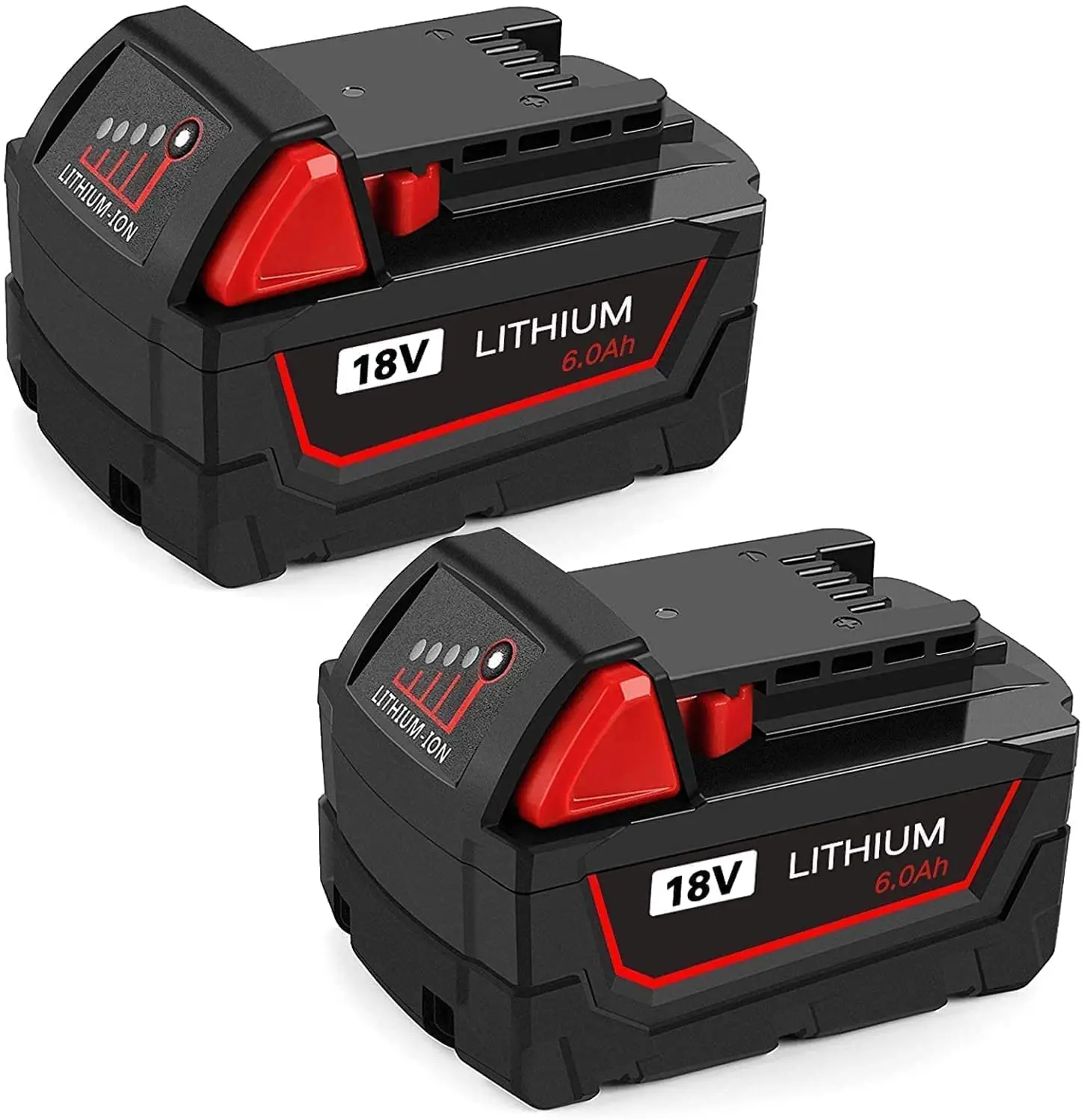 

【 2-Pack 18V 6.0Ah 】 литиевая сменная батарея, совместимая с батареей Milwaukee M18B XC 48-11-1820 48-11-1850 48-11-1815