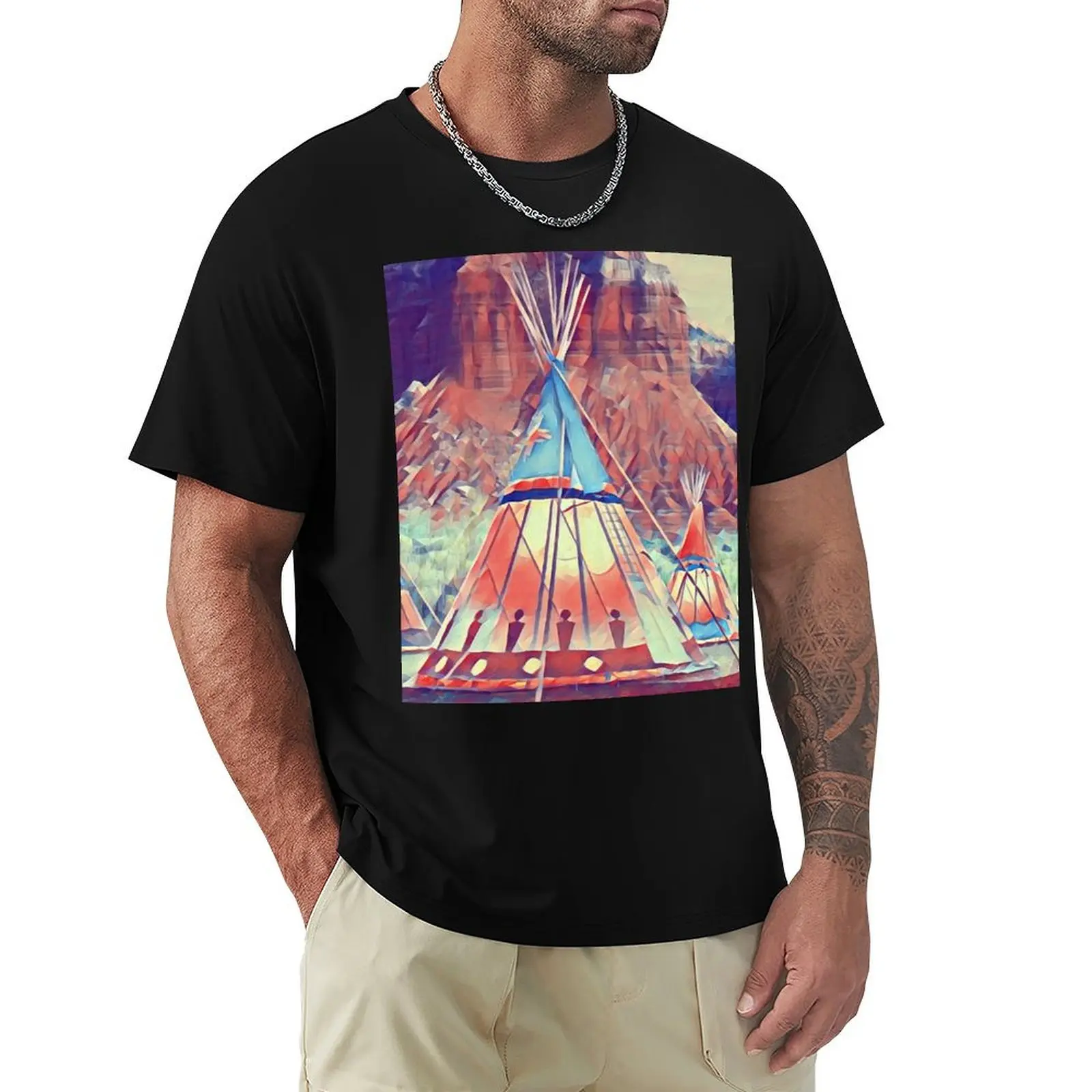 GALATHI Teepee-Painting Indian Tents-футболка для улицы футболка с рисунком бутик одежды на день