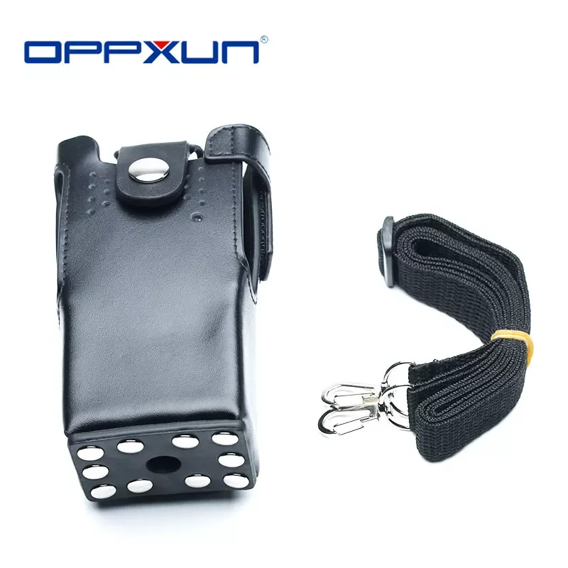 

NEW Two Way Radio Leather Carrying Case Bag Holder Holster with Belt Strap for Walkie Talkie Motorola GP328 GP340 GP360 GP380