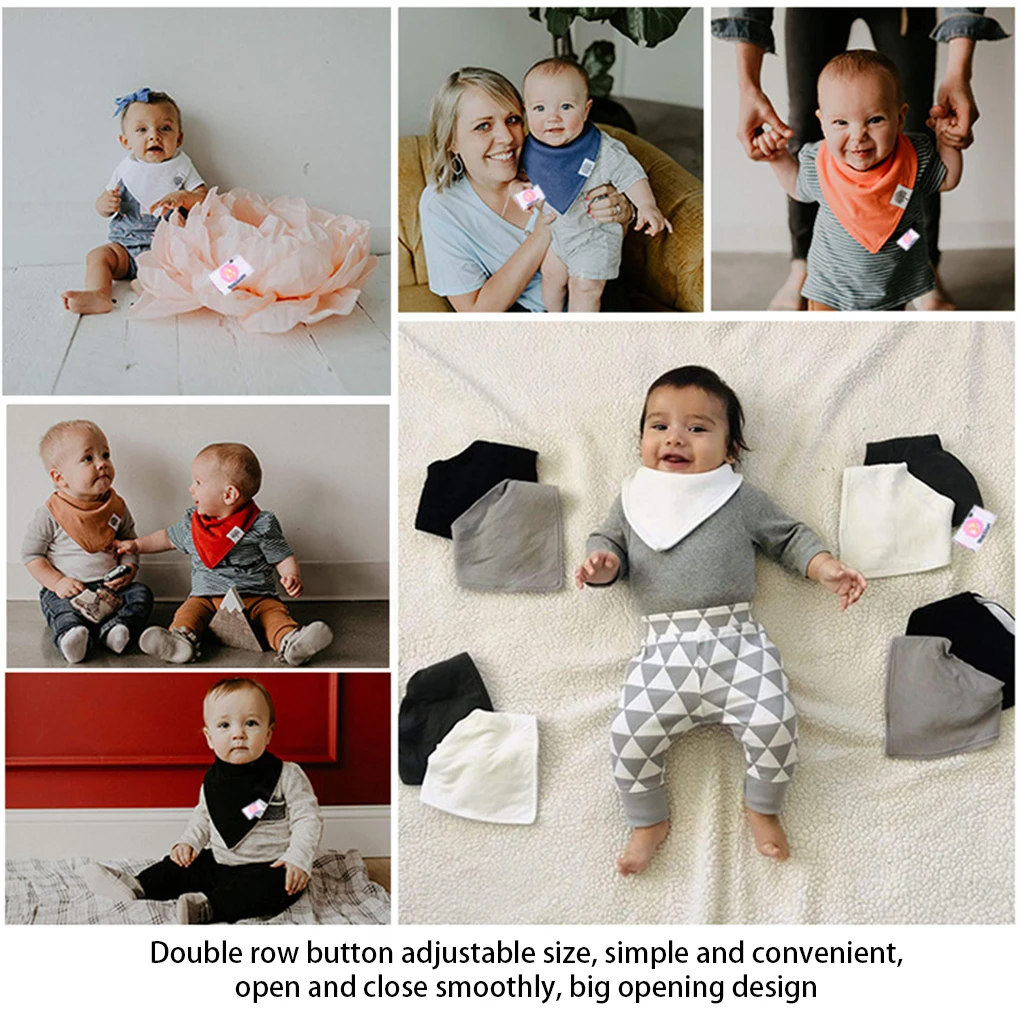 

4PCS/set Baby Drool Bibs Solid Color Baby Triangle Scarf Bib Scarf Absorbent Comfortable Burp Cloth Girls Holiday Feeding Bibs