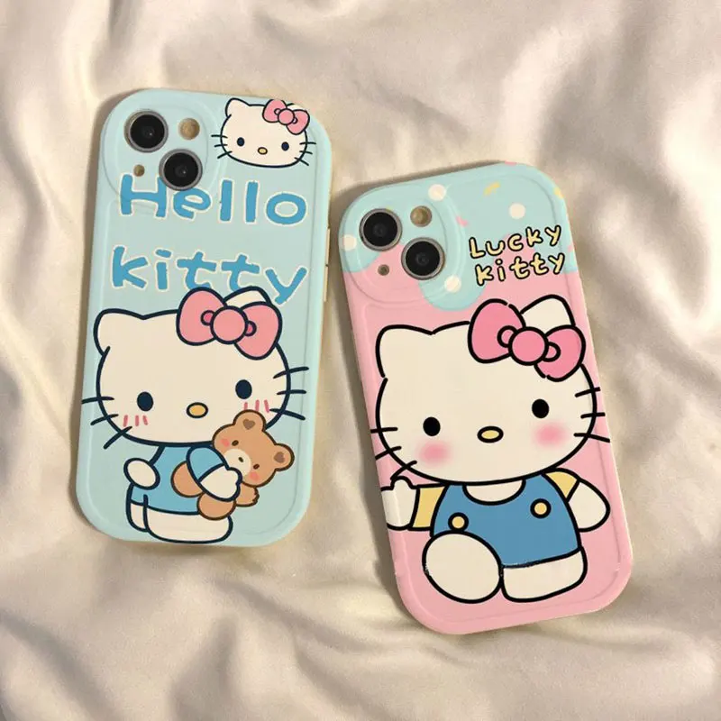 Sanrio милые Чехлы Hello Kitty для iPhone 15 14 13 12 11 Pro Max Mini ...