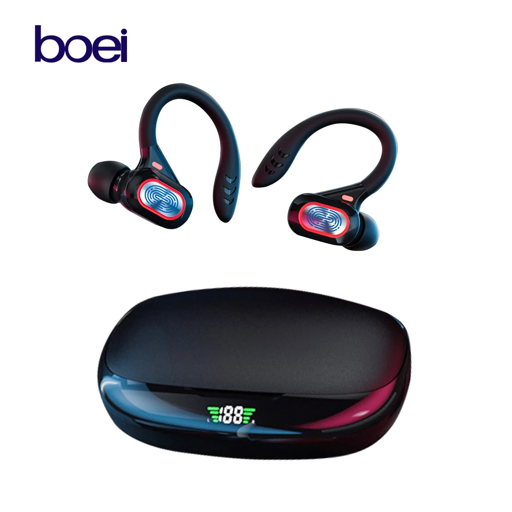 

Boei True Wireless Auriculares Bluetooth HiFi Stereo Noise Reduction Earbuds Earhooks IPX7 Waterproof Touch Control Earphone