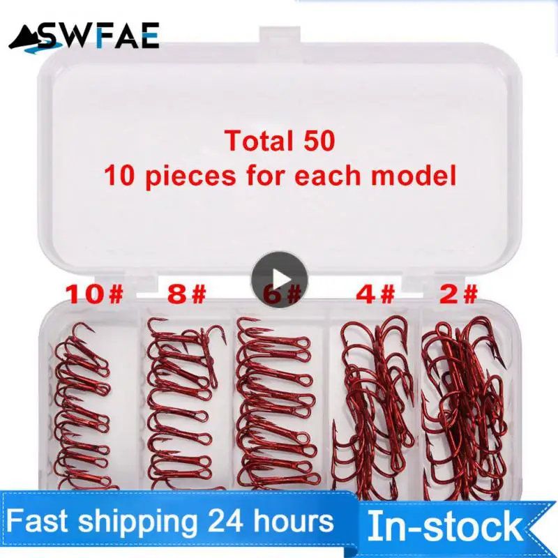 

Various Models With Barb Lure Hook Durable Sanbon Hooks Boxed High Quality Red Nickel Three Anchor Hook Set Boxed Sharp