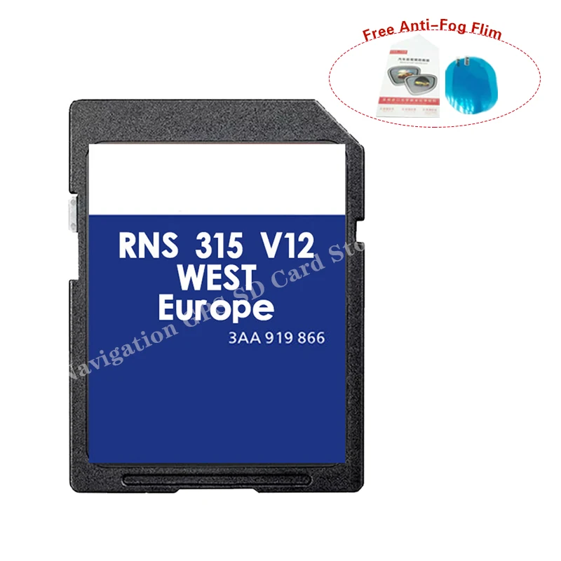

Free Shiping Delivery RNS 315 Unit AZ Sat Nav V12 West Map Navigation Update 2020 2021 With Anti Fog Reaview Stickers