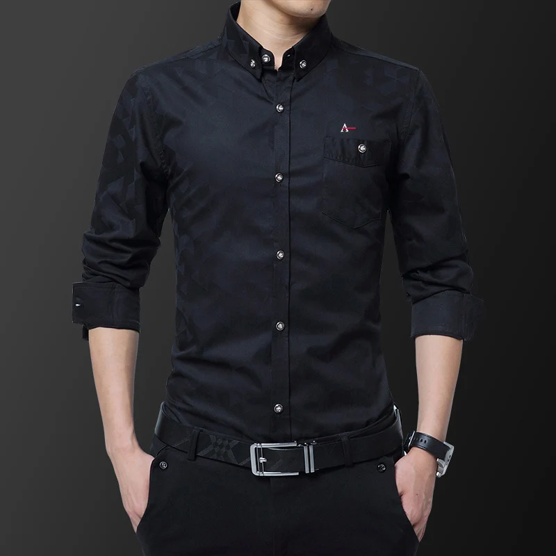 2021 aramy camisa Brand Men Shirt Male Dress Shirts Men's Fashion Casual Long Sleeve Business Formal Shirt Camisa Social Masculi